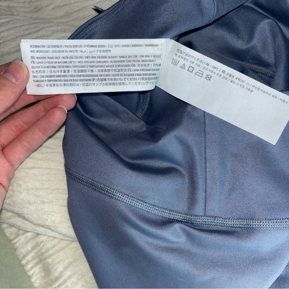 Abercrombie & Fitch High-Waisted Biker Gym Athletic Wear Shorts XS Blue Gray - Picture 11 of 12